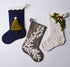 Hand Felted Wool Christmas Stocking - Tree Navy Blue Arcadia Home - ARCADIA HOME
